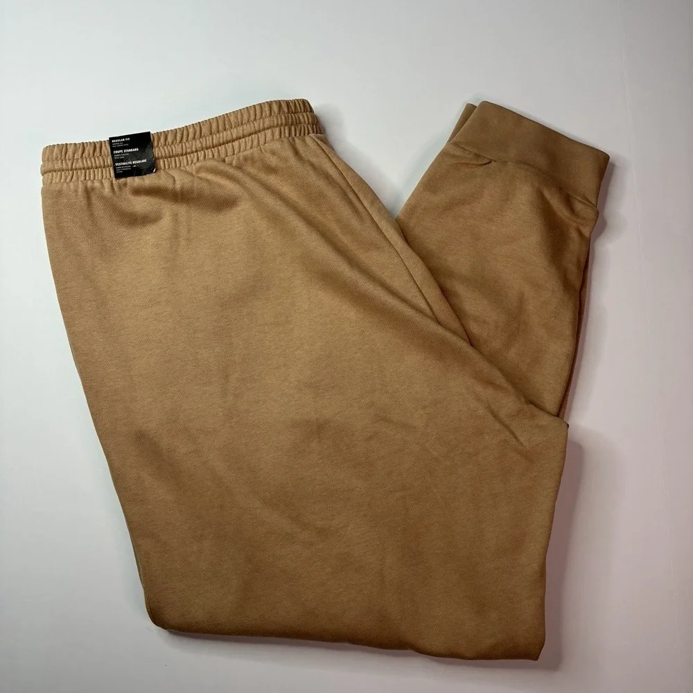 NWT Adidas Feelcozy Sweatpants 3XL Sandstone Tan Tapered Fleece Joggers JX5665